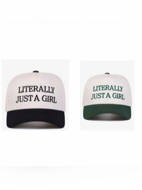 “Literally just a girl” hat combo